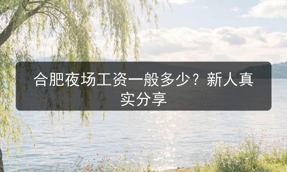 合肥夜场工资一般多少？新人真实分享(图1)